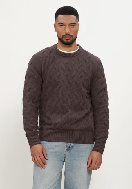 Braune SELECTED MEN Pullover SLMCARLOS LS CABLE CREW NECK - large