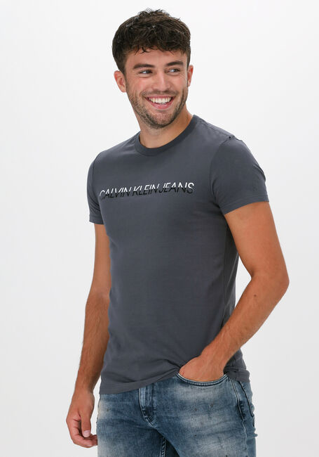 Graue CALVIN KLEIN T-shirt MIXED INSTIT TECHNIQUE TEE - large