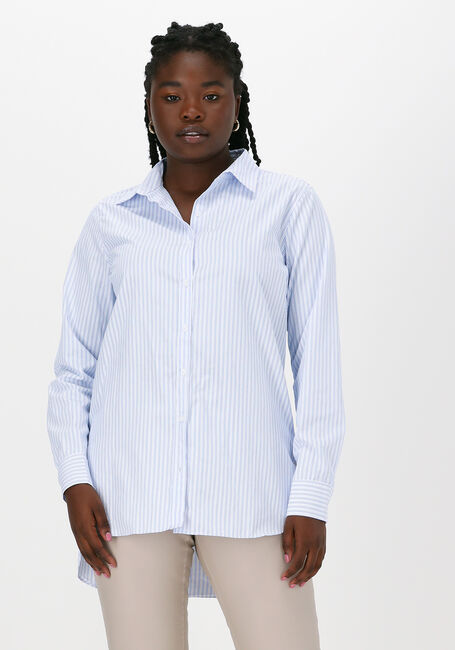 Blaue NEO NOIR Blusen MARGIT DOUBLE STRIPE SHIRT - large