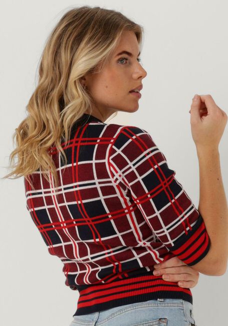 Rote VANILIA Pullover CHECKED SHORTSLEEVE - large