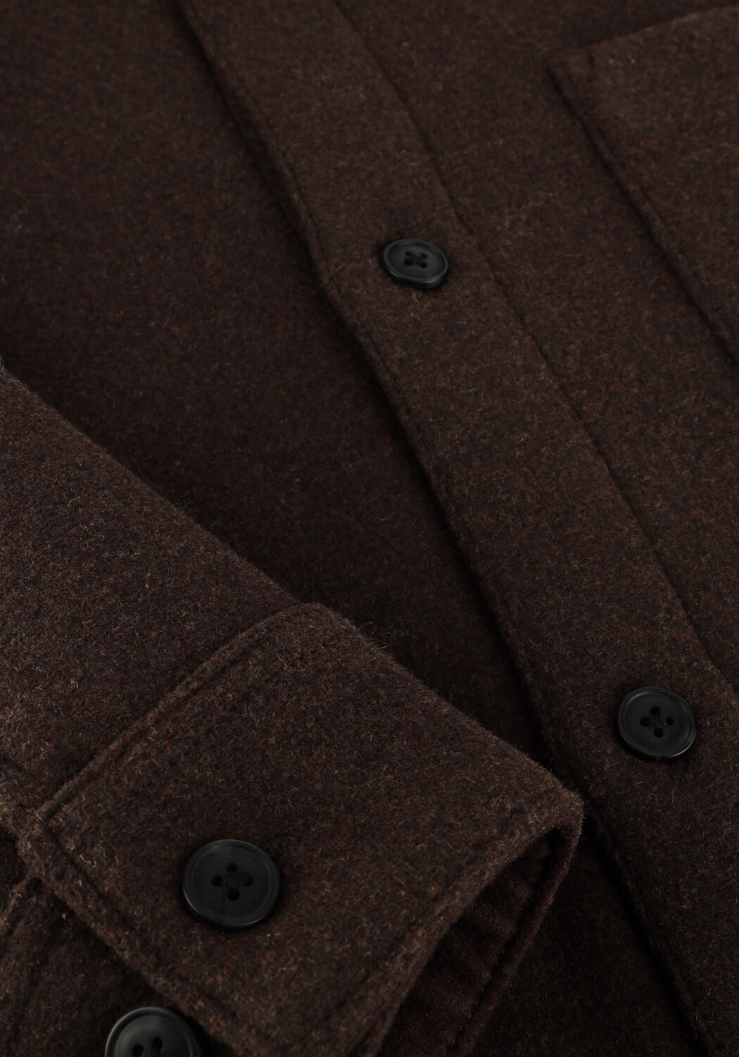 Braune LES DEUX Overshirt JASON SOLID WOOL OVERSHIRT - large