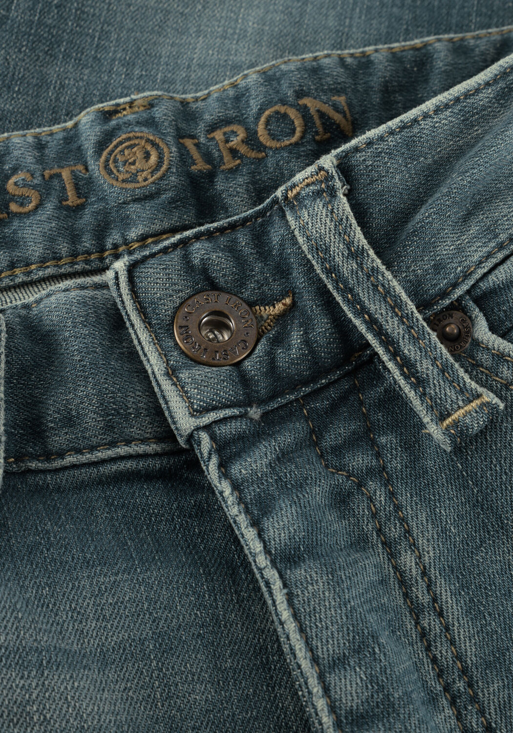 Blaue CAST IRON Slim fit jeans RISER SLIM BLUE GREEN OCEAN - large