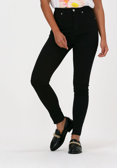 Schwarze NA-KD Skinny jeans SKINNY HIGH WAIST RAW HEM JEAN - large