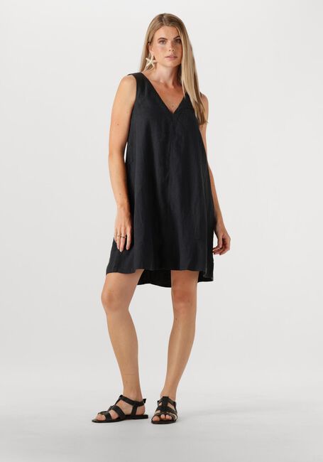 Schwarze SELECTED FEMME Minikleid SLFLINNA SL SHORT LINEN DRESS - large