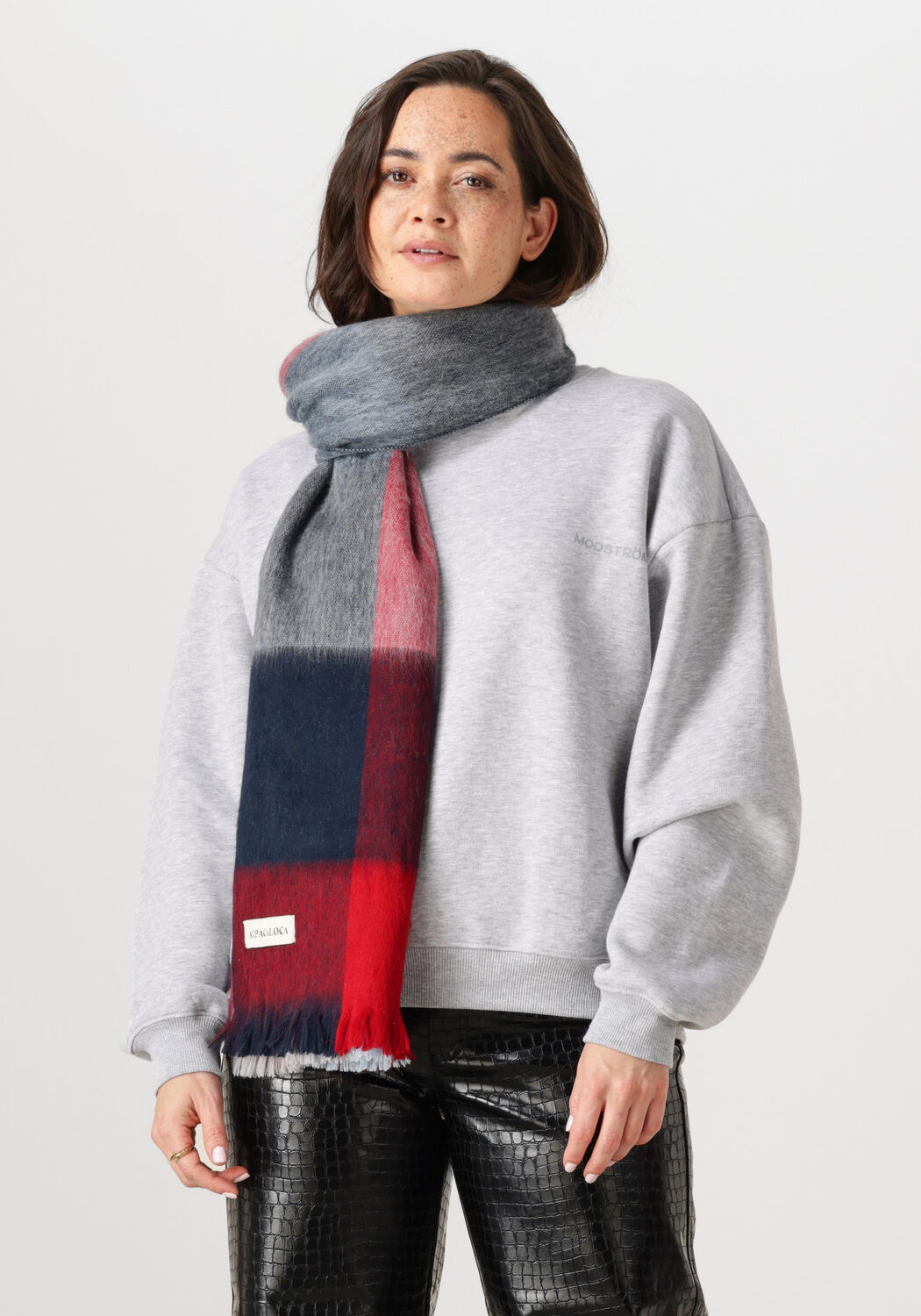 Mehrfarbige/Bunte ALPACA LOCA Schal BLOCKED SCARF - medium