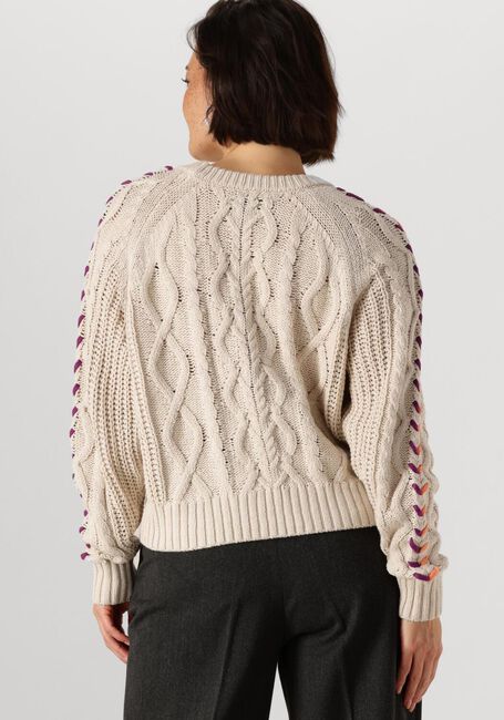Ecru CATWALK JUNKIE Pullover MULTI COLOR CABLE KNIT - large