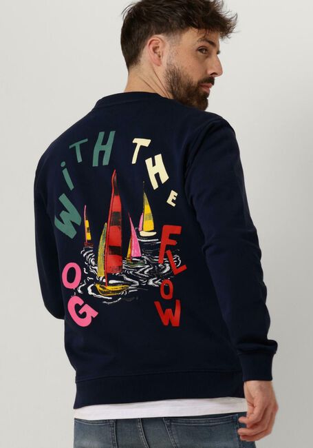 Blaue SCOTCH & SODA Pullover FRONT BACK BOATING ARTWORK SWEATSHIRT - large