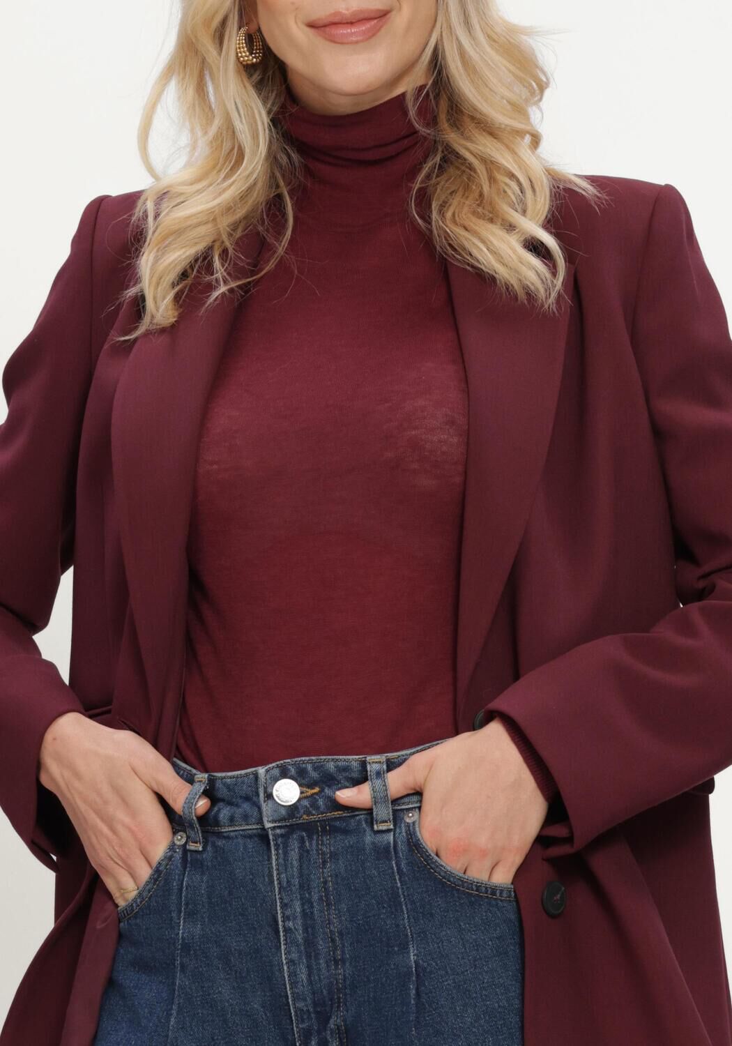 Bordeaux SELECTED WOMEN Blazer SLFRITA LS RELAXED BLAZER - large