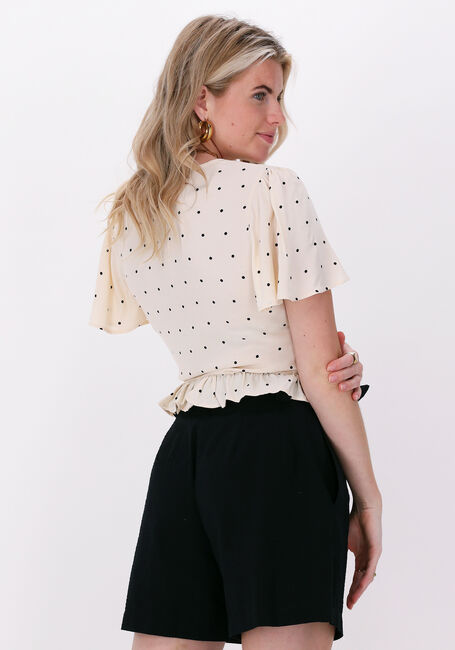 Beige NA-KD Top FRONT ROUCHING FRILL TOP - large