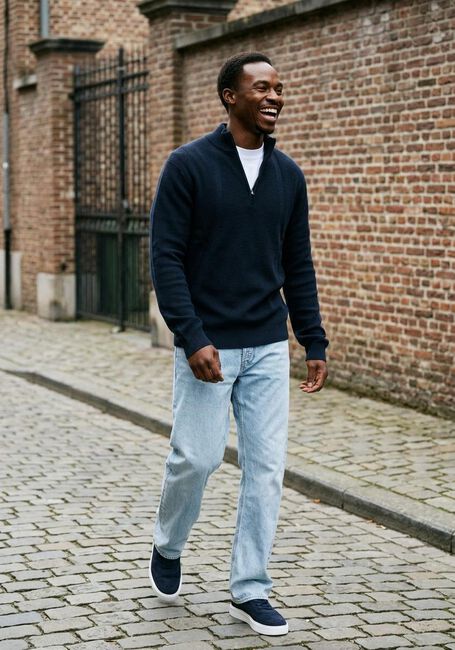Dunkelblau G-STAR RAW Pullover STRUCTURE HALF ZIP KNIT - large