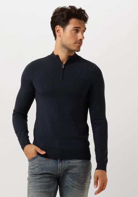 Dunkelblau PURE PATH Pullover ESSENTIAL KNITWEAR HALFZIP SWEATER - large