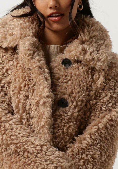 Braune ANOTHER LABEL Teddy-Jacke MOUSSY SHORT COAT - large