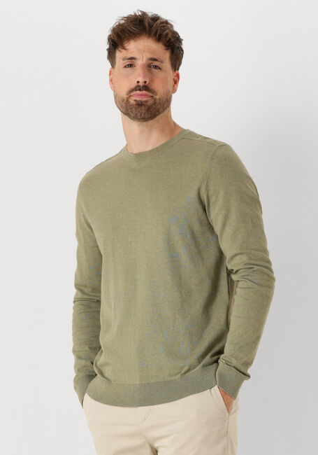 Khaki SELECTED MEN Pullover SLHBERG CREW NECK NOOS - large