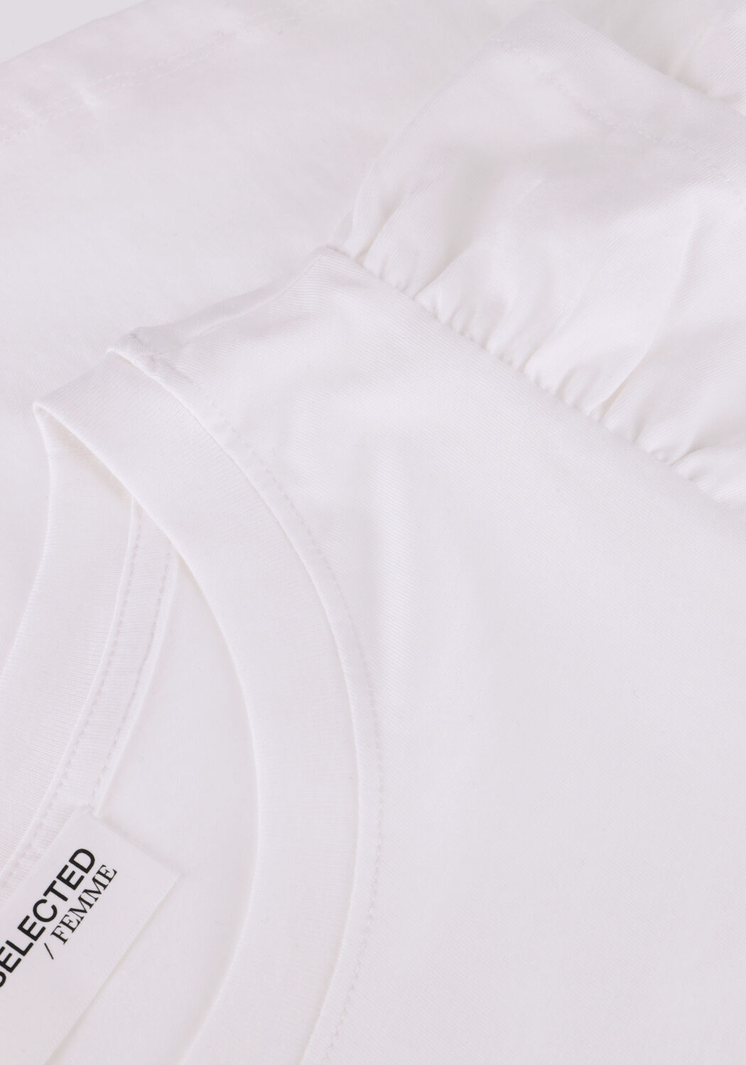 Wei&szlig;e SELECTED WOMEN T-shirt SLFCAMILA SS RUFFLE TEE - large