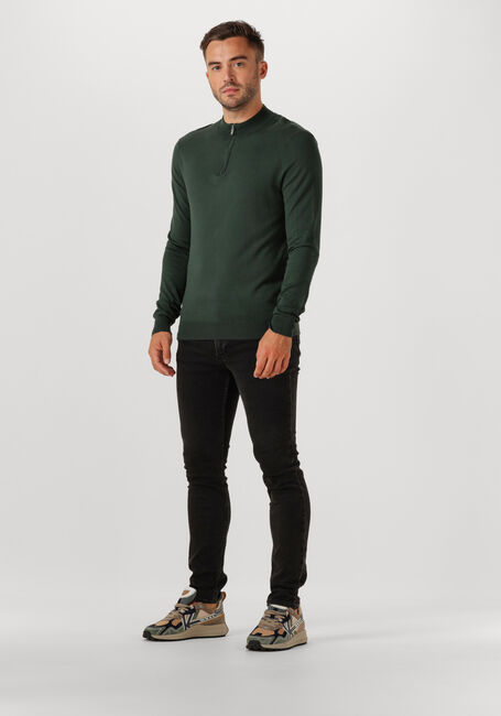 Dunkelgrün PURE PATH Pullover REGULAR FIT HALF ZIP KNITWEAR - large