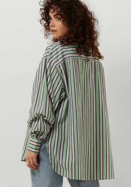 Grüne TOMMY JEANS Blusen TJW ULTRA OVERSIZED STRIPE SHIRT - large