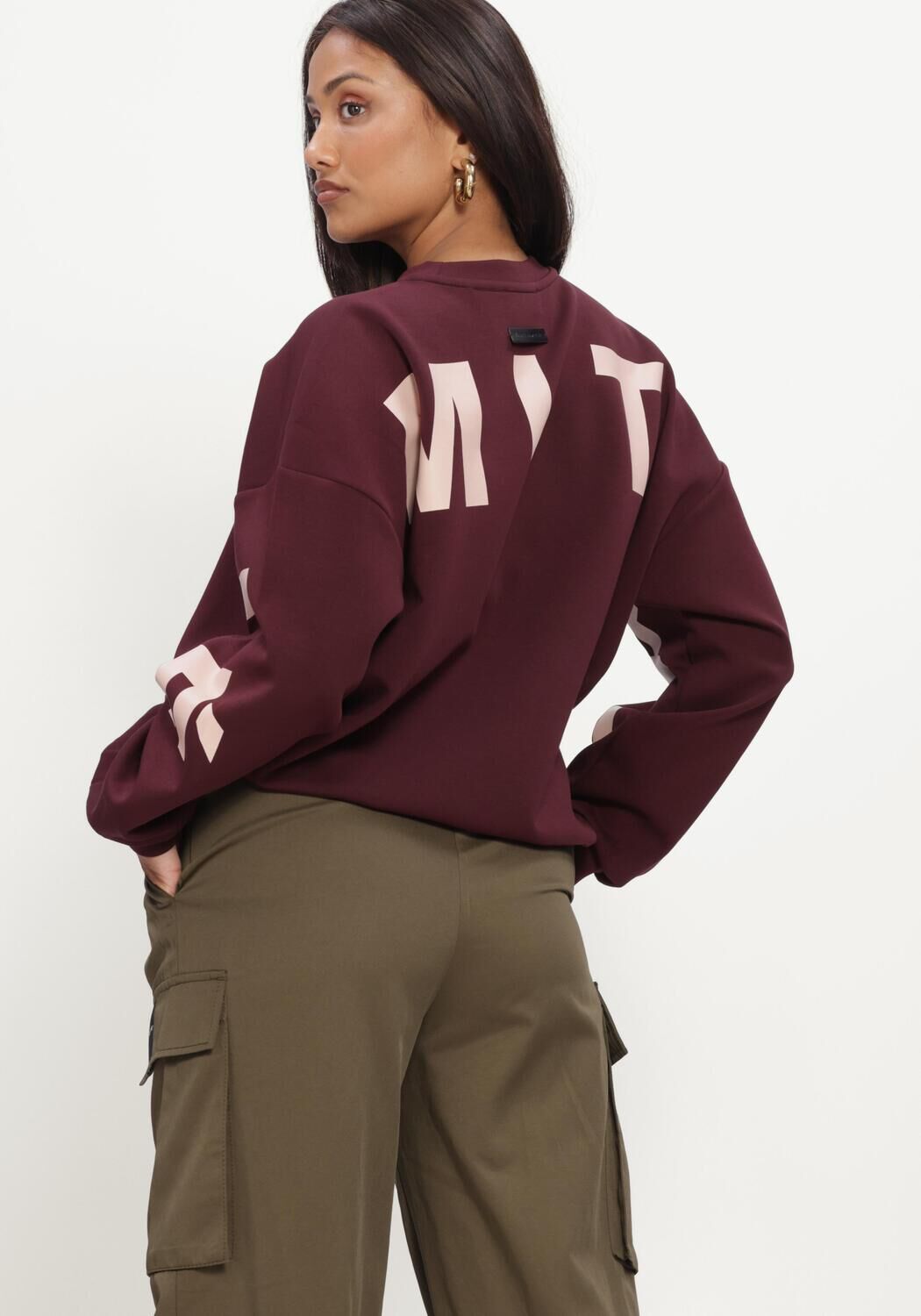 Bordeaux HAUTE L'AMITI&Eacute; Pullover & Cardigans MAXI SPLIT LOGO SWEAT - large