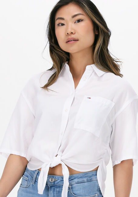 Weiße TOMMY JEANS Blusen TJW FRONT TIE SHIRT - large