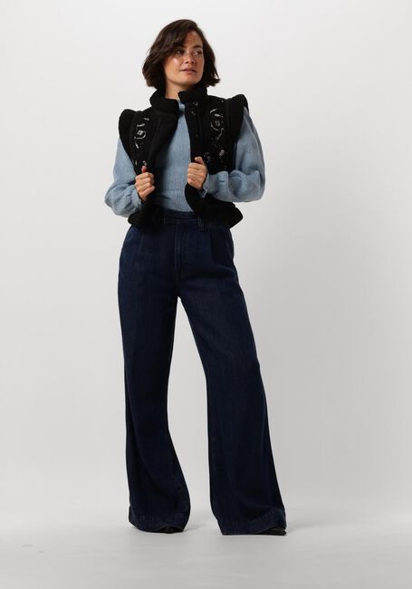 Hellblau ANTIK BATIK Top ANGELIE SMOCK BLOUSE - large