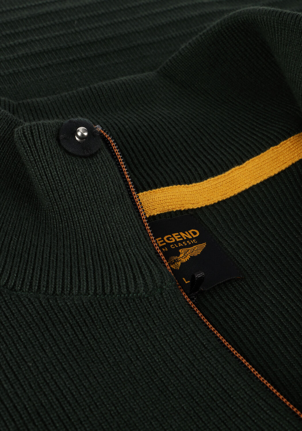 Gr&uuml;ne PME LEGEND Pullover HALF ZIP COLLAR COTTON KNIT - large