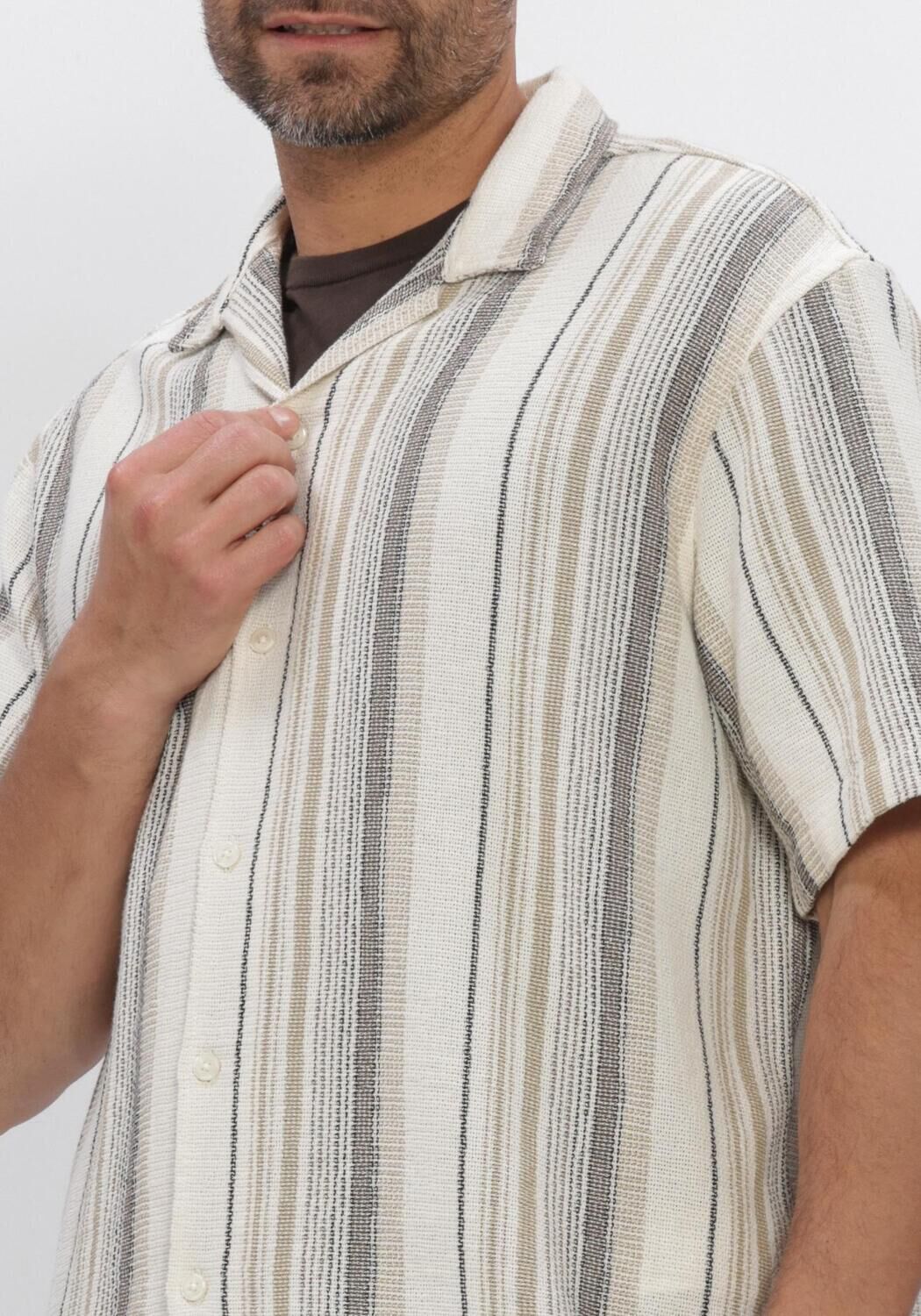 Beige SELECTED MEN Hemden SLHRLXCAL SS SHIRT RESORT - large