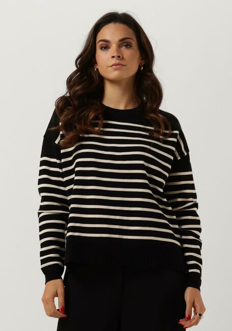 Schwarze CC HEART Pullover CC HEART COLLINGS COMFY STRIPE KNIT BLOUSE - large