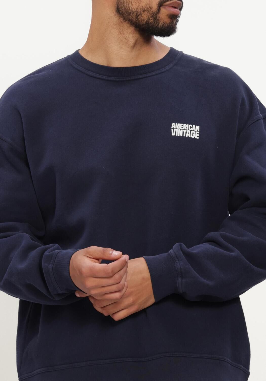 Dunkelblau AMERICAN VINTAGE Sweatshirt PLIZZY CREW - large