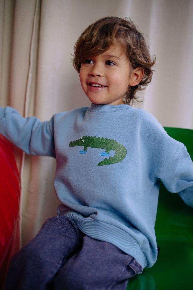 Hellblau DAILY BRAT Pullover CROCO IN CROCS SWEATER - large