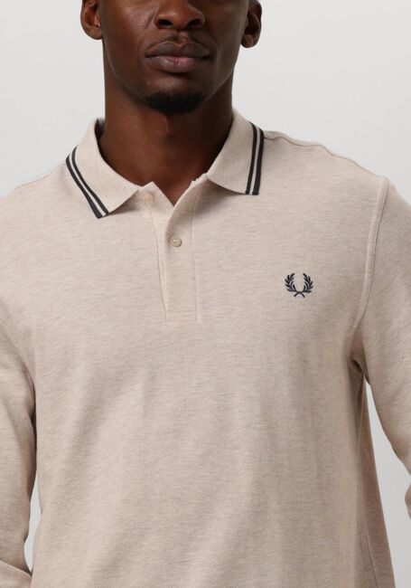 Beige FRED PERRY Polo-Shirt TWIN TIPPED FRED PERRY SHIRT LONG SLEEVE - large
