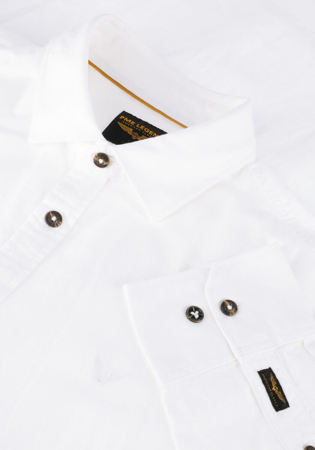 Ecru PME LEGEND Casual-Oberhemd LONG SLEEVE SHIRT CTN/LINEN - large
