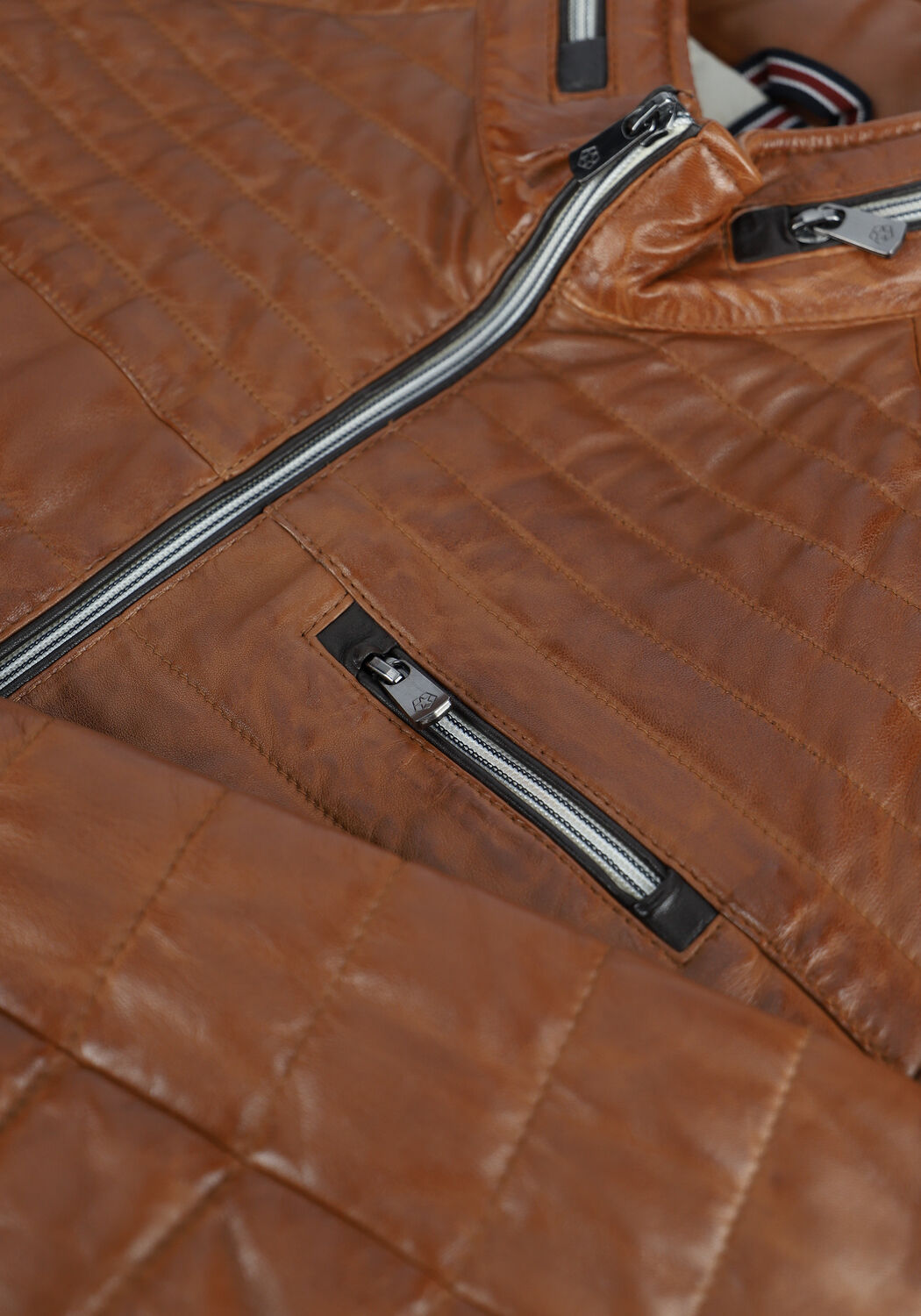 Cognacfarbene MILESTONE Lederjack TERENZIO - large