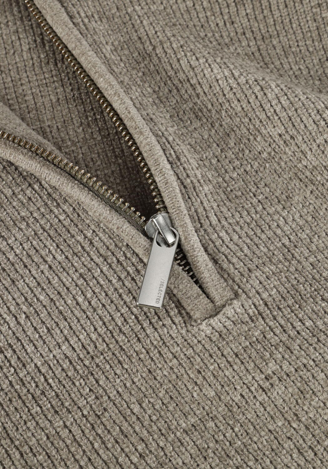 Gr&uuml;ne SELECTED MEN Pullover SLHRODNEY LS HIGH NECK HALF ZIP - large