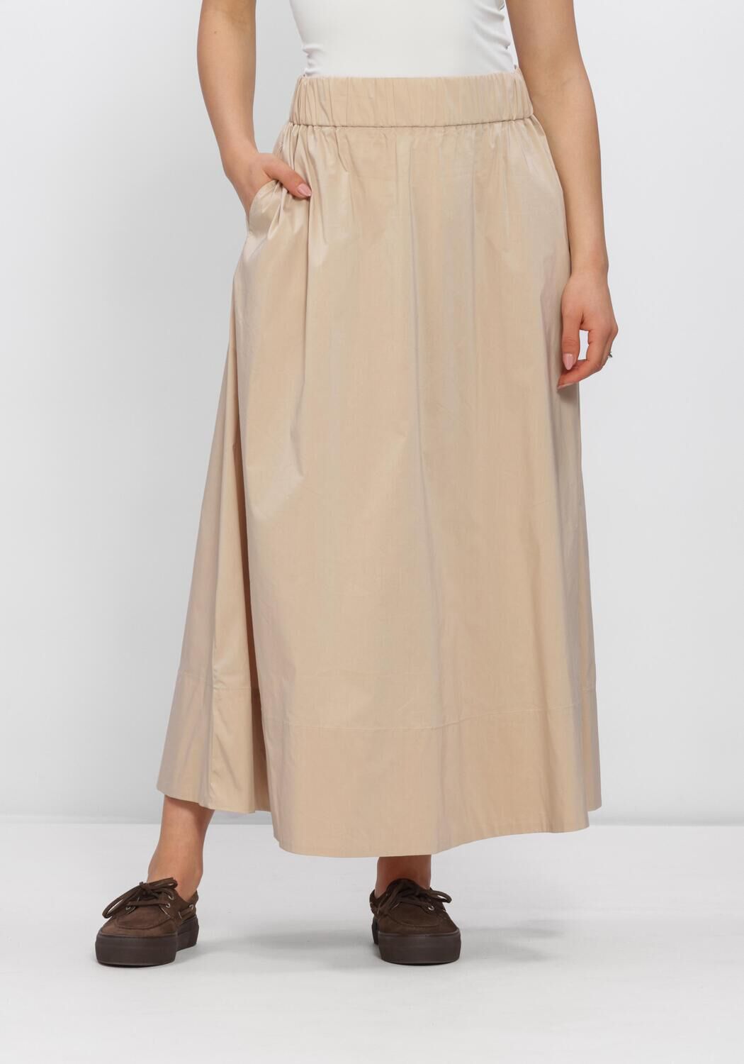 Sand NEO NOIR Midirock YARA LONG POPLIN SKIRT - large