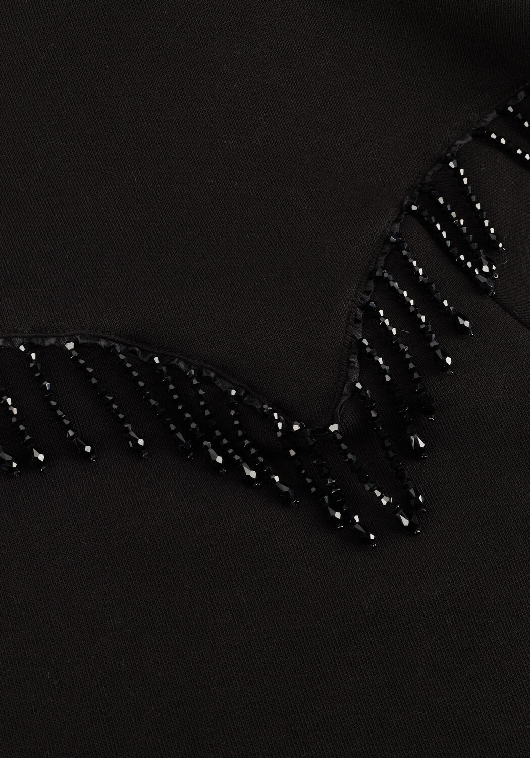 Schwarze CATWALK JUNKIE Pullover BEADED FRINGED SWEATER - large