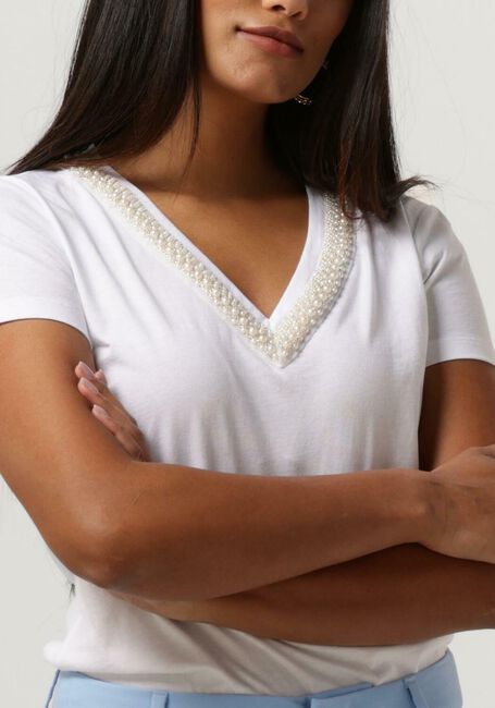 Weiße LIU JO T-shirt JERSEY JEWEL NECK T-SHIRT - large