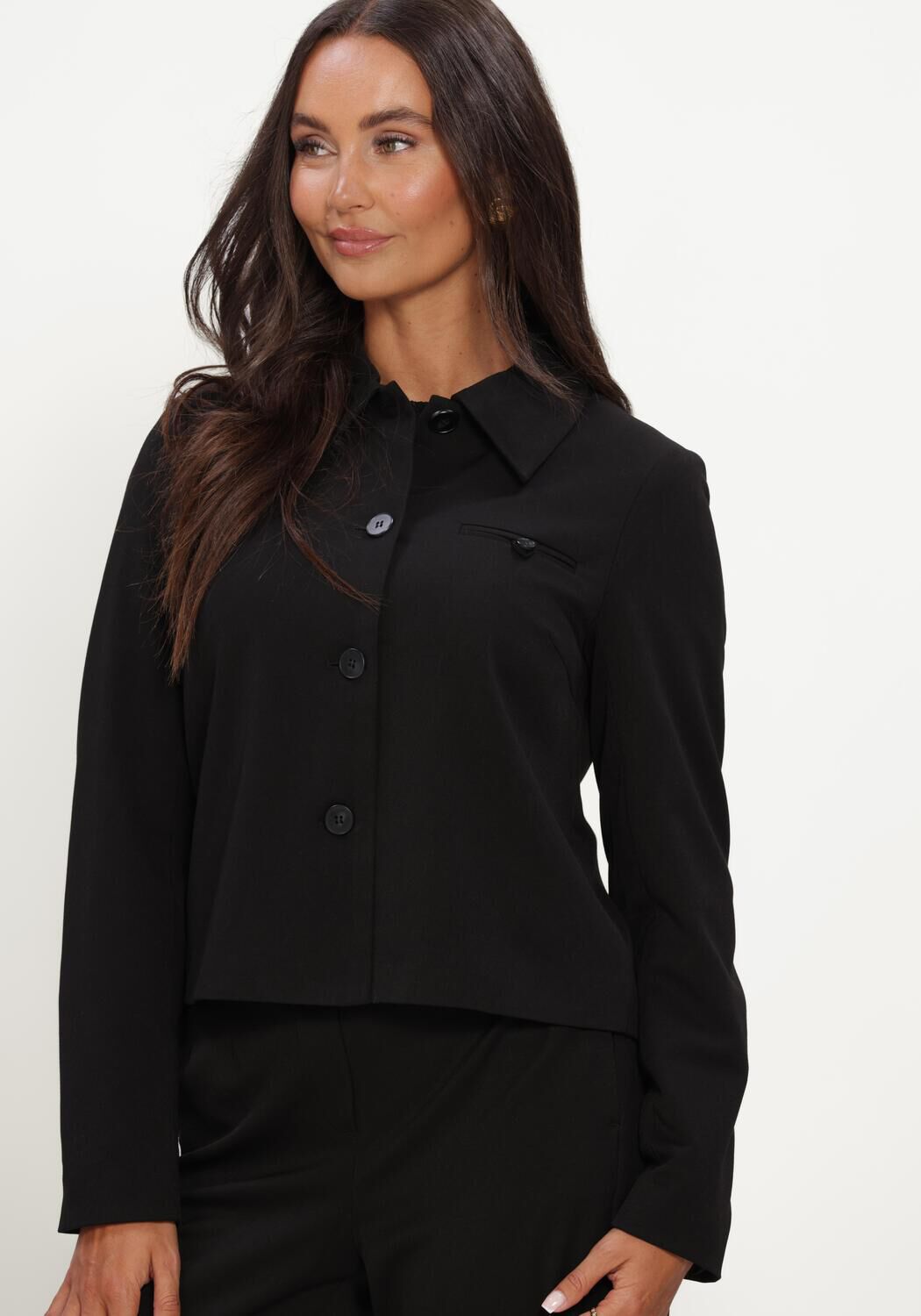 Schwarze OBJECT Blazer OBJLISA RE L/S SHORT BLAZER JACKET NOOS - large