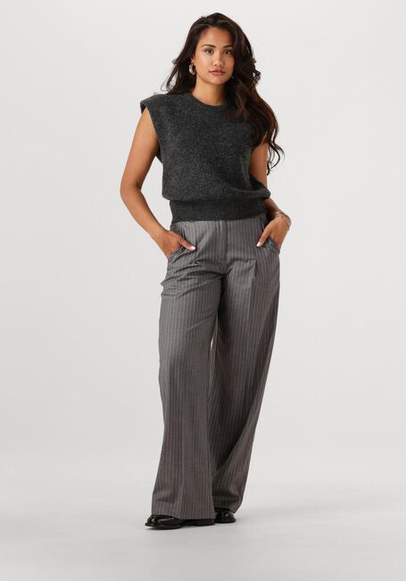 Graue ANOTHER LABEL Hose MOORE PLEATED PIN STRIPE PANTS - large