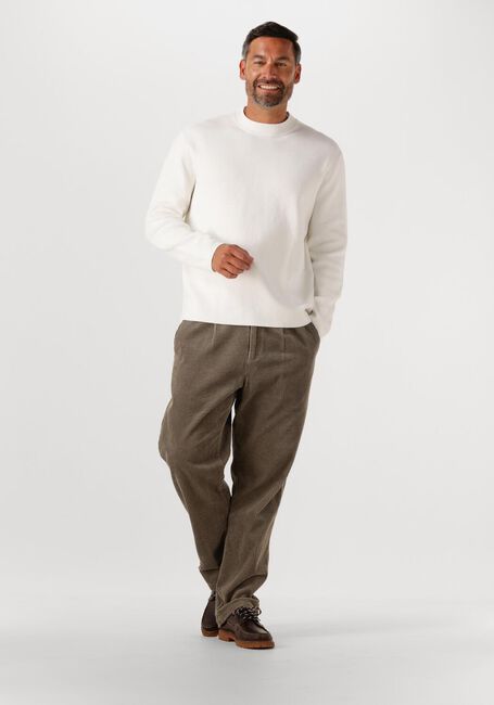 Ecru SELECTED MEN Pullover SLHMIKE LIGHT LS KNIT RELAXED MOCK NECK - large