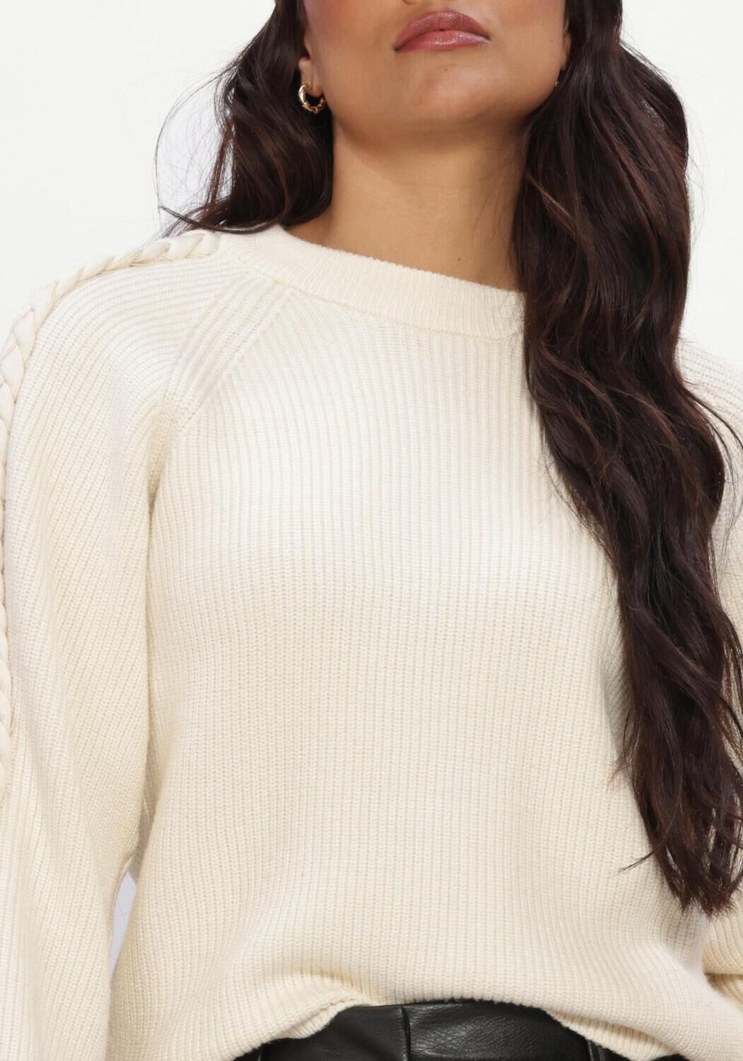 Ecru OBJECT Pullover OBJHANNAH L/S RE KNIT PULLOVER NOOS - large