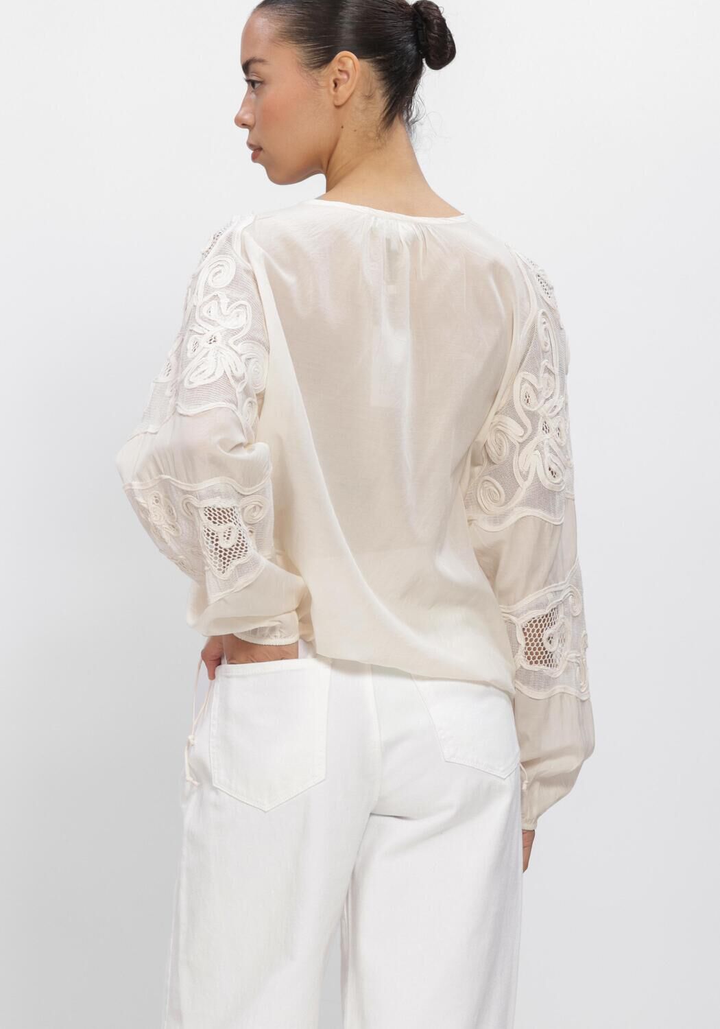 Nicht-gerade weiss DANTE6 Blusen ULALA EMBROIDERED BLOUSE - large