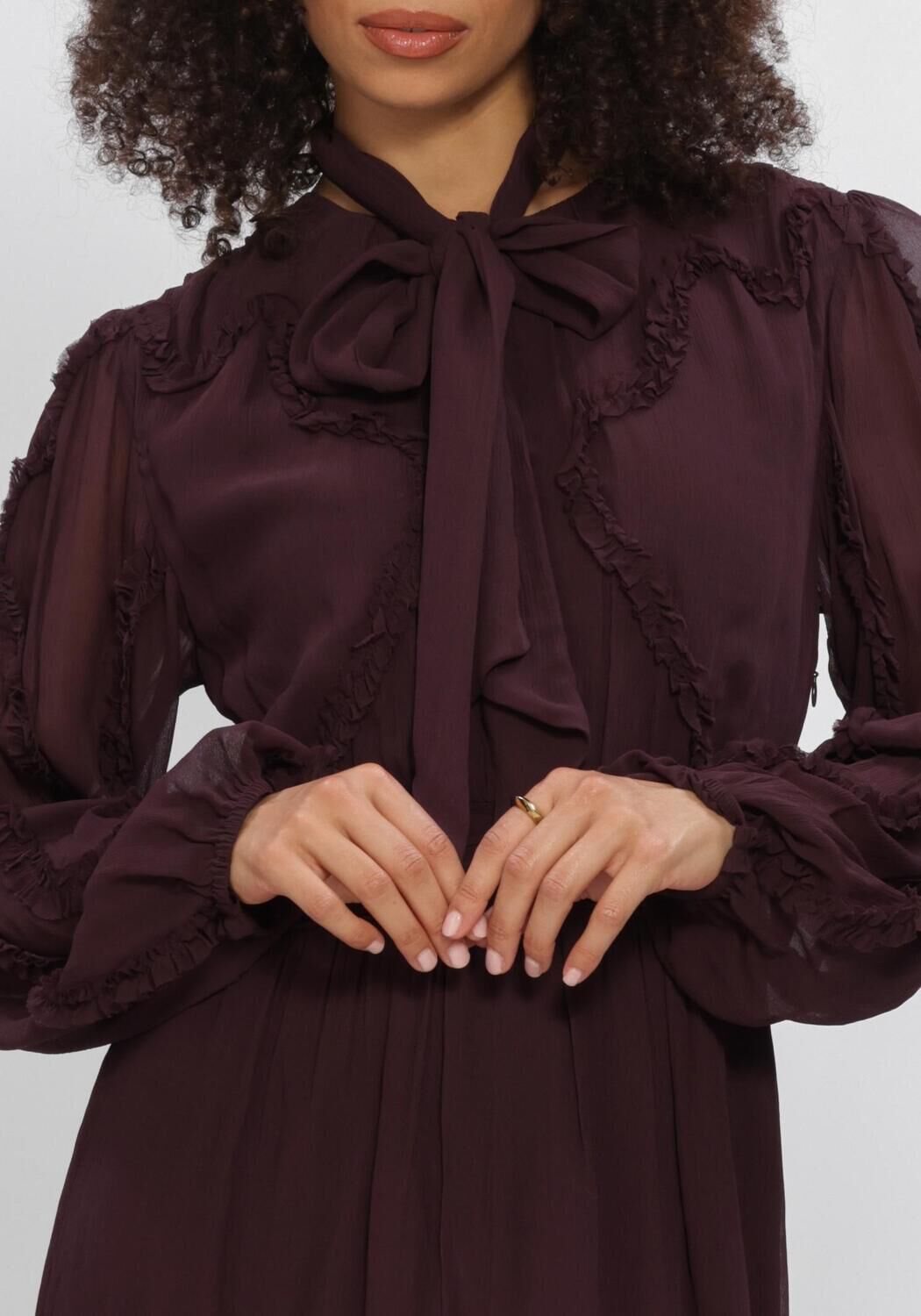 Bordeaux DANTE6 Maxikleid LASORINN RUFFLE DETAIL MAXI DRESS - large