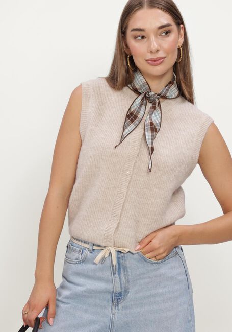 Beige SELECTED WOMEN Pullover SLFLULU SL BUTTON O-NECK VEST - large