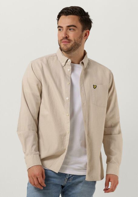 Beige LYLE & SCOTT Casual-Oberhemd COTTON LINEN BUTTON DOWN SHIRT - large