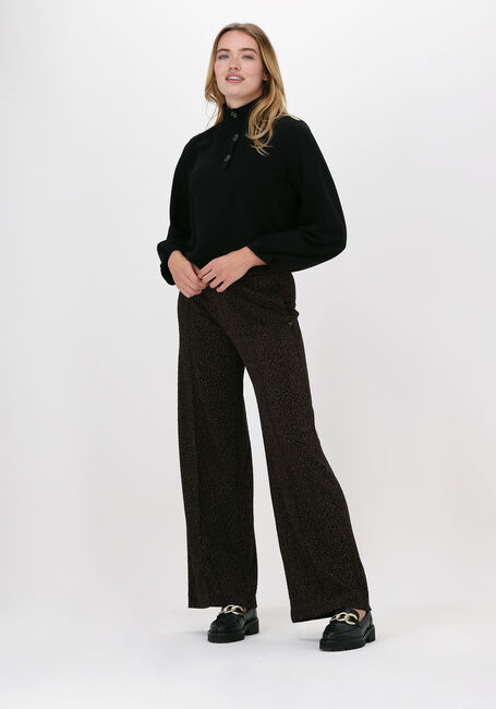 Schwarze SCOTCH & SODA Weite Hose HIGH RISE JERSEY SHINY PATTERN - large