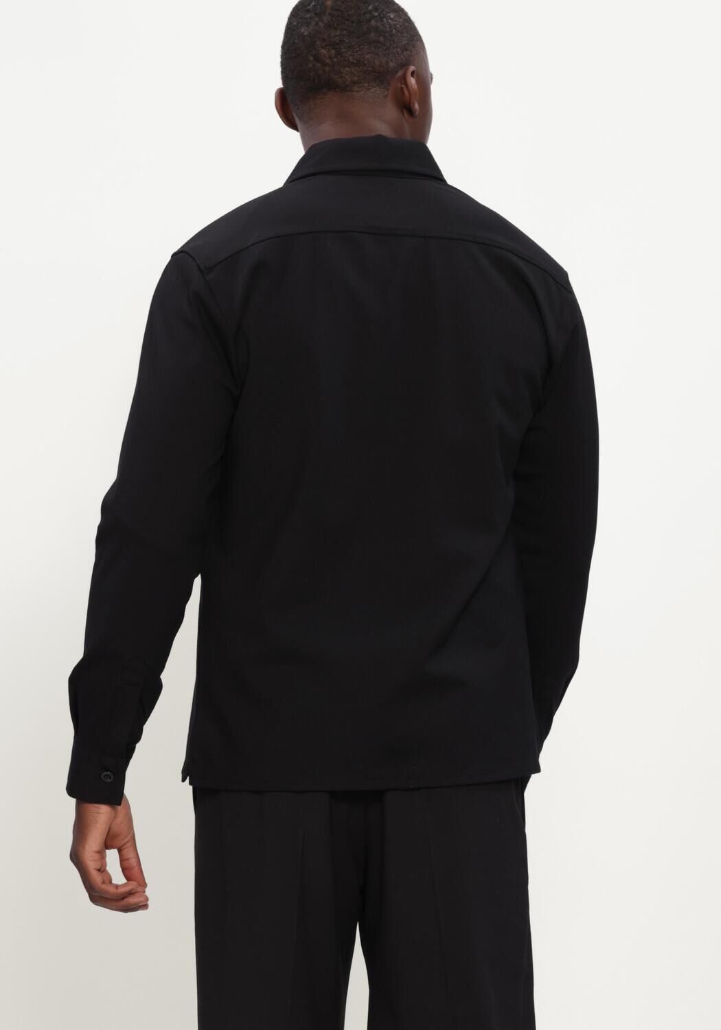 Schwarze GENTI Overshirts OVERSHIRT KNOOP - large