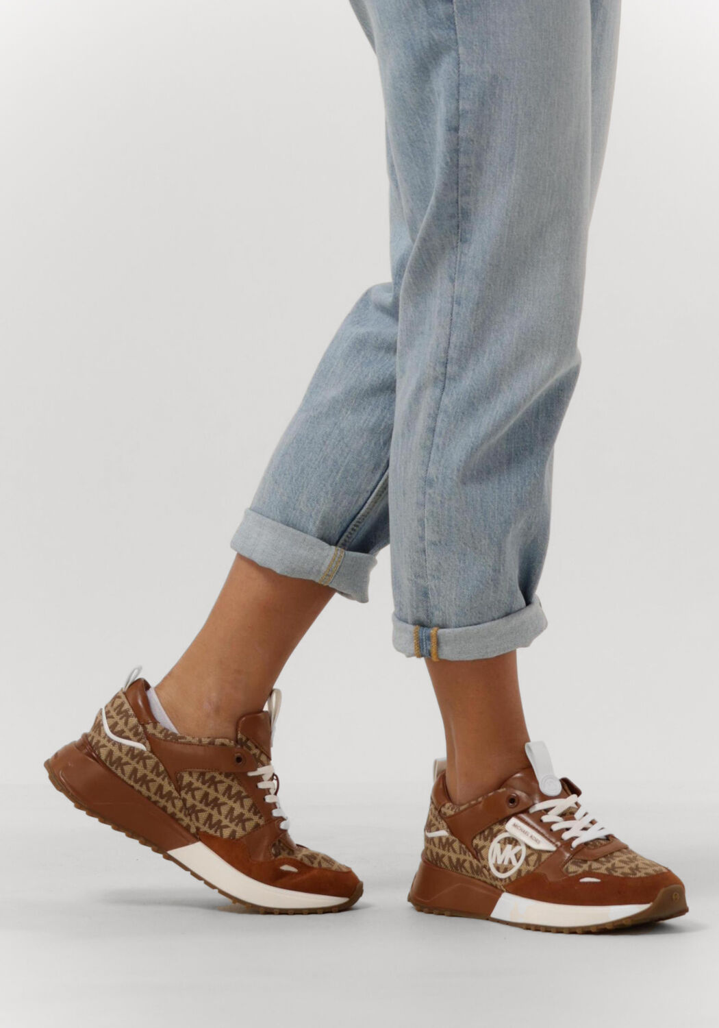 Cognacfarbene MICHAEL KORS Sneaker Low THEO TRAINER - large