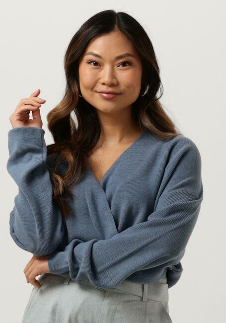 Blaue ANOTHER LABEL Pullover LEN KNITTED PULL L/S - large