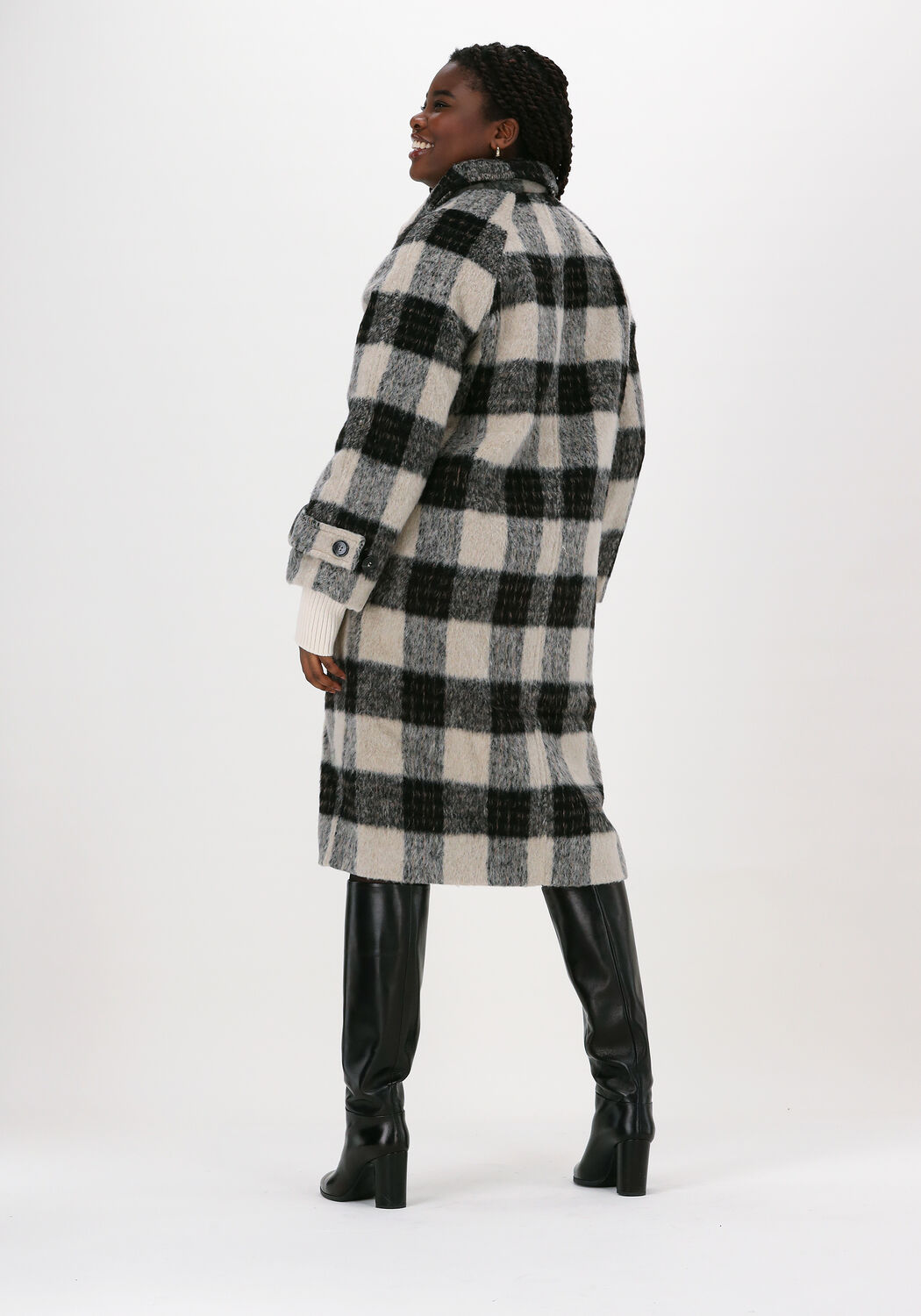 Large check top coat