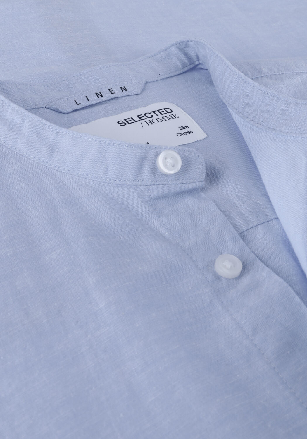 Blaue SELECTED MEN Casual-Oberhemd SLHSLIMNEW-LINEN SHIRT LS BAND W - large