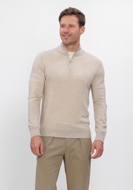 Beige PROFUOMO Pullover PULLOVER HALF ZIP EXTRAFINE MERINO - large